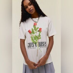 Free People Day Dreamer Guns N Roses Use Your Illusion Roses Tee in Dirty White